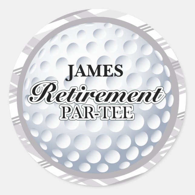 Aufkleber für das Party für Golf-Rückstellungen (Vorderseite)