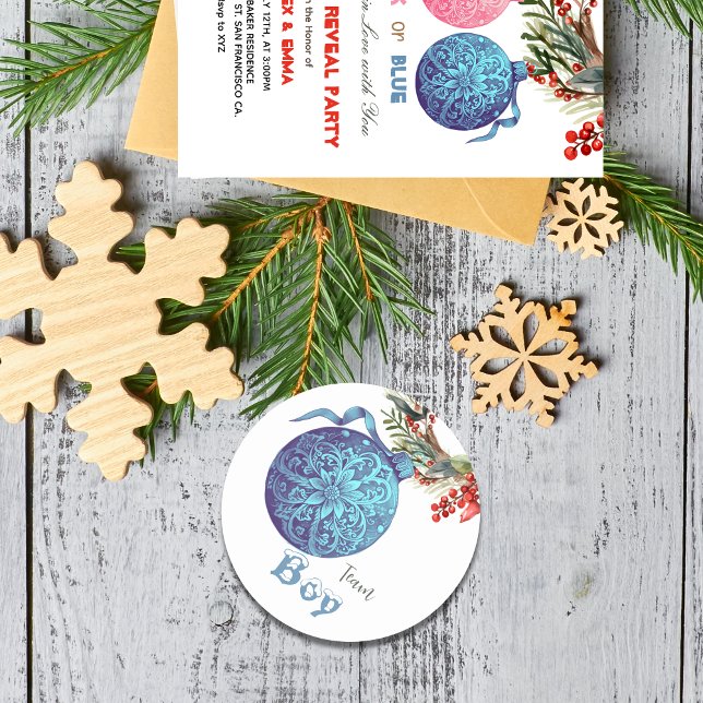 Aufkleber für das Party "Team Boy Winter Gender Re (Von Creator hochgeladen)