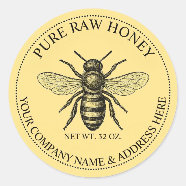 Aufkleber für das reine Honig-Round-Product-Label (Vorderseite)