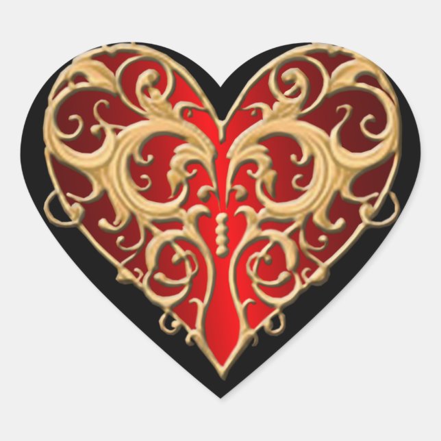 Aufkleber für das rote Filigree Herz (Vorderseite)