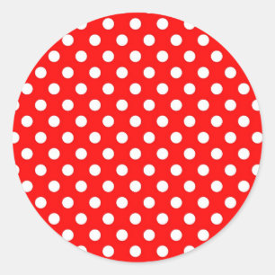 Aufkleber für das rote Retro-Polka-Punktmuster-Sie
