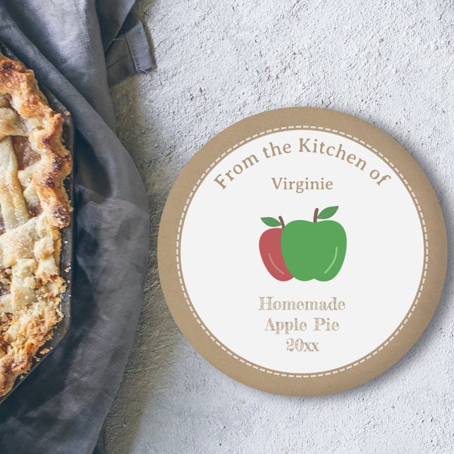 Aufkleber für das Rustikale Apfelkuchen (Rustic Apple Pie Label Sticker)
