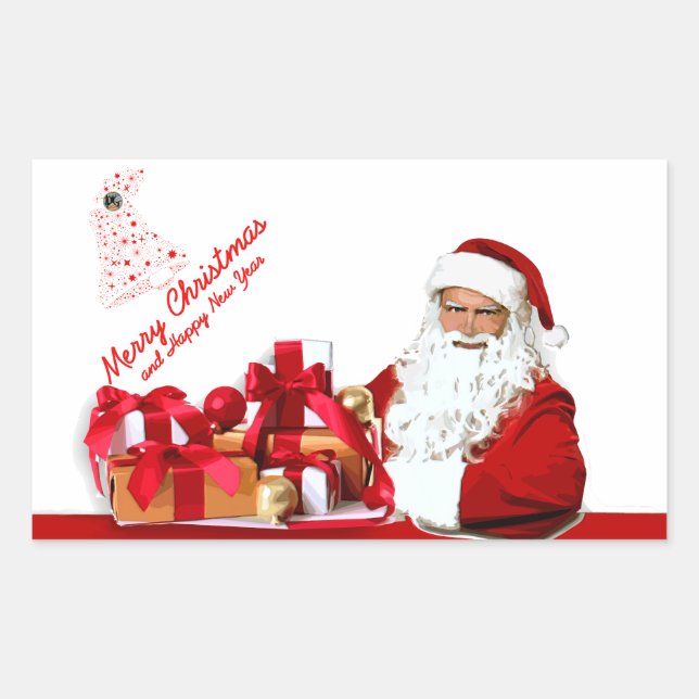Aufkleber für das Santa Rectangle, glänzend (Vorderseite)