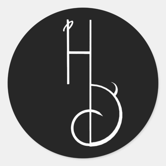 Aufkleber für das Schwarz-Weiß-HD-Logo in einem He (Vorderseite)