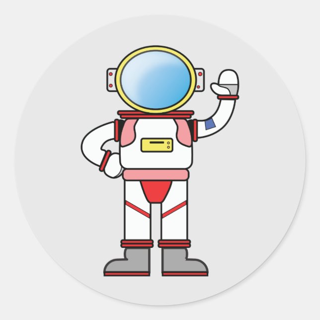 Aufkleber für den Cartoon des Astronauten (Vorderseite)