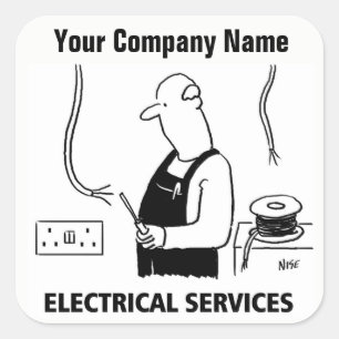 Aufkleber für den Cartoon elektrischer Dienstleis