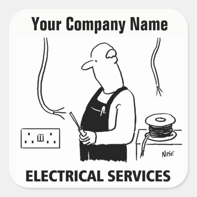 Aufkleber für den Cartoon elektrischer Dienstleist (Vorderseite)