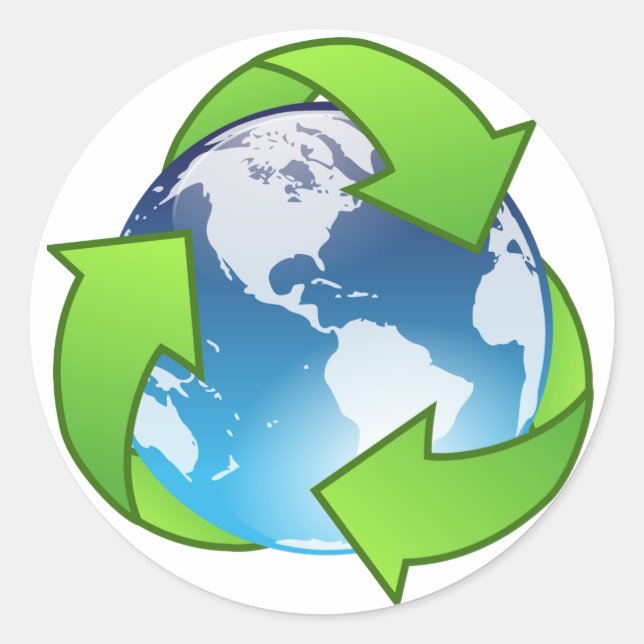 Aufkleber für den Earth Day Gerecycelt (Vorderseite)