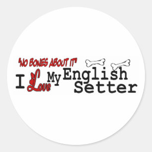 Aufkleber für den englischen Setter (I-Liebe)