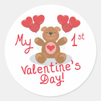 Aufkleber für den ersten Valentinstag des Babys