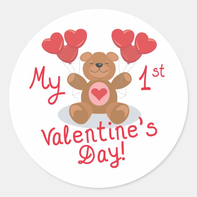Aufkleber für den ersten Valentinstag des Babys (Vorderseite)