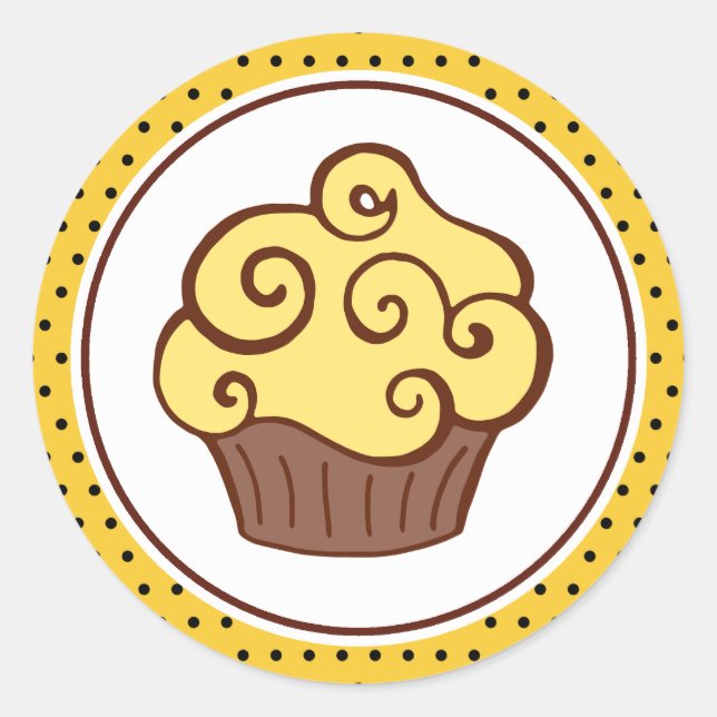 Aufkleber für den gelben Cupcake (Vorderseite)