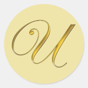 Aufkleber für den Gold Monogram U Umschlag Aufkleb