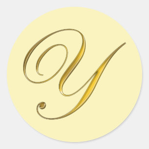 Aufkleber für den Gold Monogram Y Umschlag Aufkleb