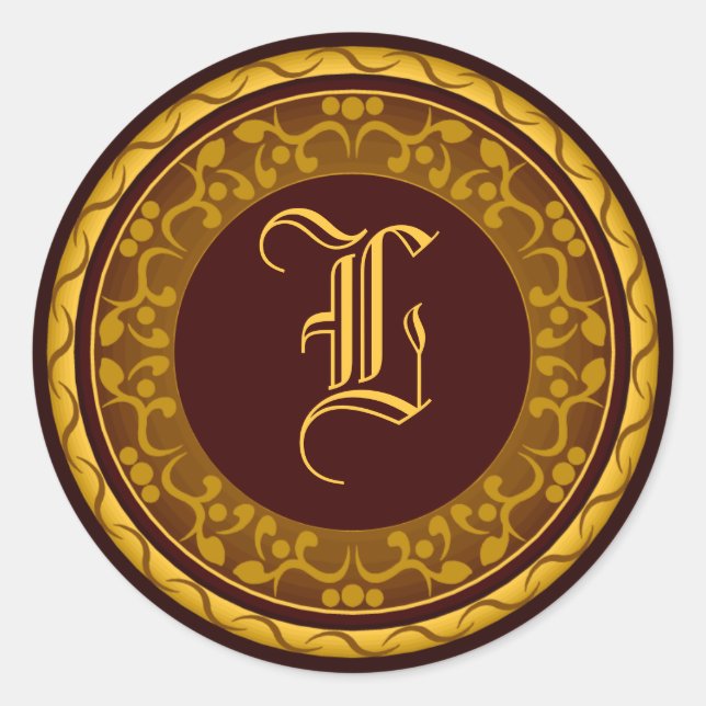 Aufkleber für den Hochzeit im Herbst Monogramm-Ums (Vorderseite)