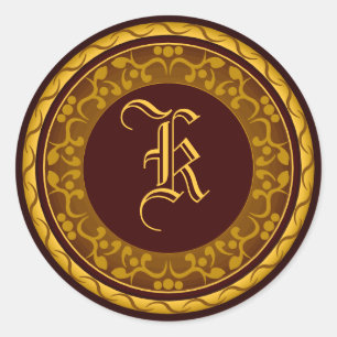 Aufkleber für den Hochzeit im Herbst Monogramm-Ums