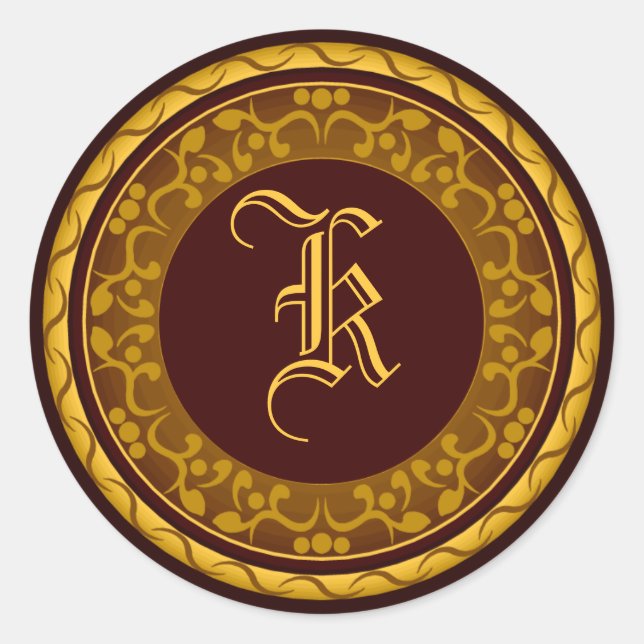 Aufkleber für den Hochzeit im Herbst Monogramm-Ums (Vorderseite)