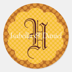 Aufkleber für den Hochzeit im Herbst Monogramm-Ums