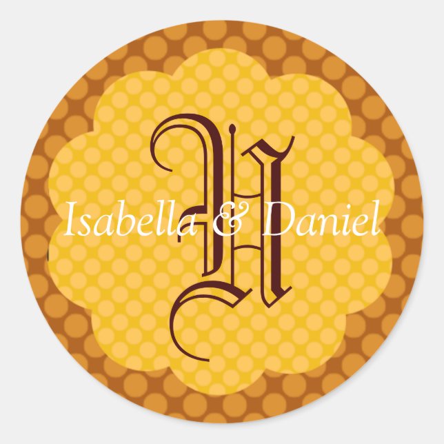 Aufkleber für den Hochzeit im Herbst Monogramm-Ums (Vorderseite)