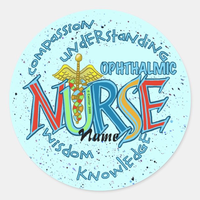 Aufkleber für den individuelle Name Ophthalmischer (Vorderseite)