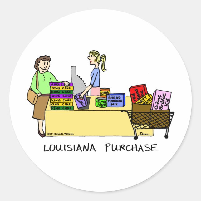 Aufkleber für den Kauf von Cartoon in Louisiana (Vorderseite)