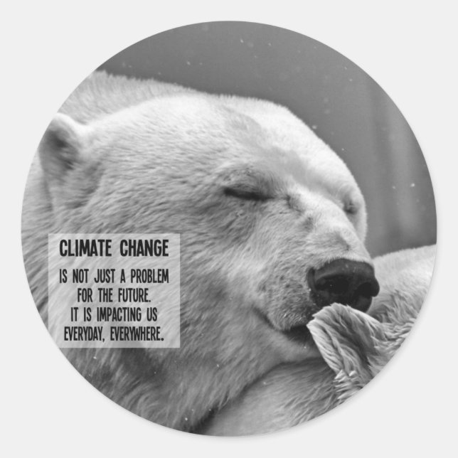 Aufkleber für den Klimawandel mit Eisbären (Vorderseite)