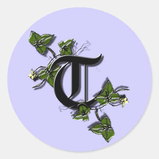 Aufkleber für den Monogramm-Buchstaben (Vorderseite)