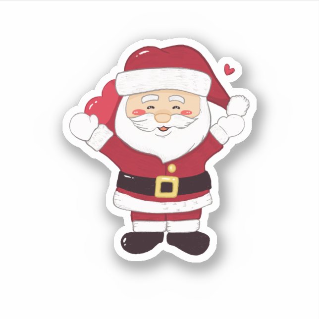 Aufkleber für den niedlichen Weihnachtsmann (Vorderseite)