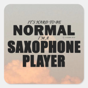 Aufkleber für den Saxophon Player Square