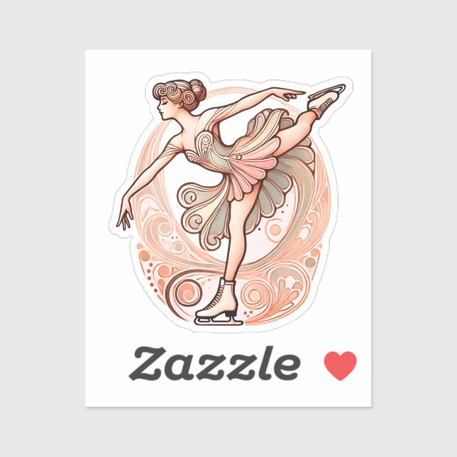 Aufkleber für den schönen Jugendstil-Skater (Blatt)