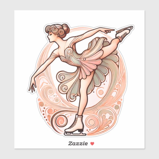 Aufkleber für den schönen Jugendstil-Skater (Blatt)