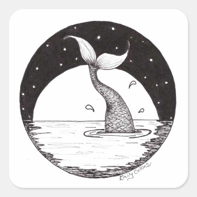 Aufkleber für den Schwanz Mermaid (Vorderseite)