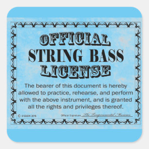 Aufkleber für den String-Bass-Lizenzplatz