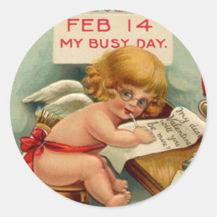 Aufkleber für den Vintagen Valentinstag