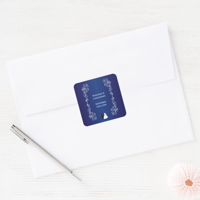 Aufkleber für den Wedgeplatz Royal Blue Bride Groo (Umschlag)