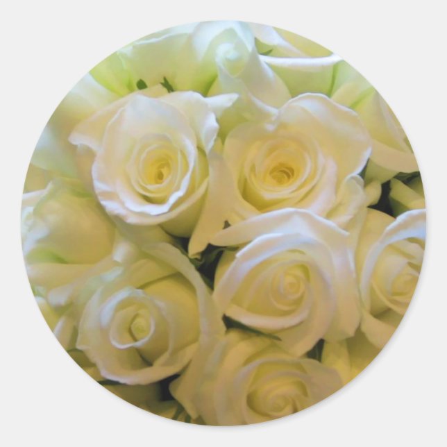 Aufkleber für den weißen Rose-Umschlag Aufkleber (Vorderseite)