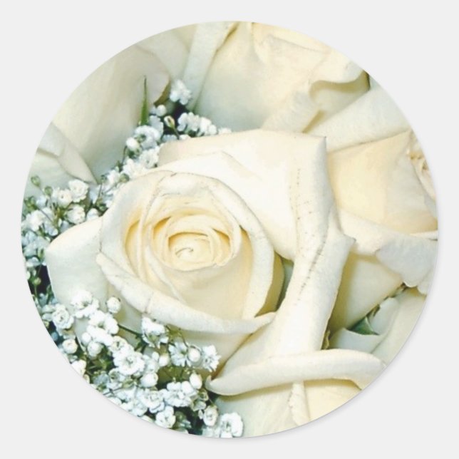 Aufkleber für den weißen Rose-Umschlag Aufkleber (Vorderseite)