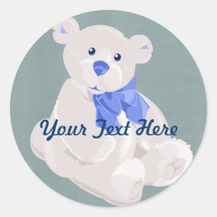 Aufkleber für den weißen und blauen Teddy-Bär