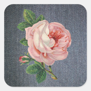 Aufkleber für Denim und Vintage Rose