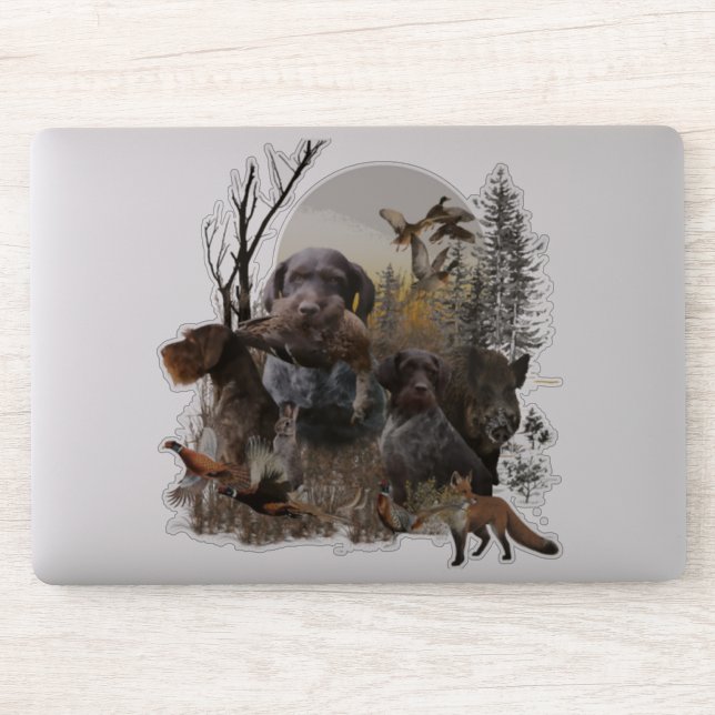 Aufkleber für deutsches Drahthaar Pointer (GWP) (Computer)