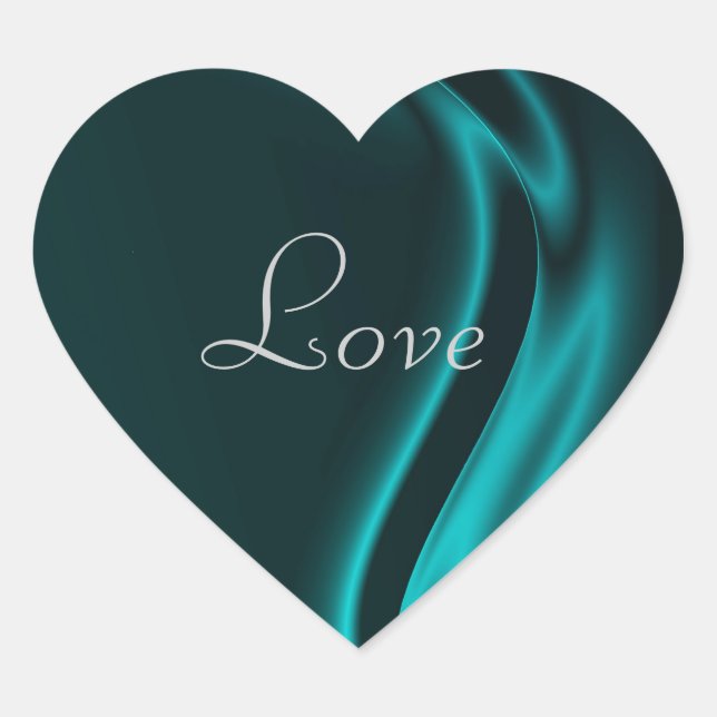 Aufkleber für die Aquamarine Herz-Liebe (Vorderseite)