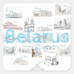 Aufkleber für die Architektur von Belarus Minsk Br
