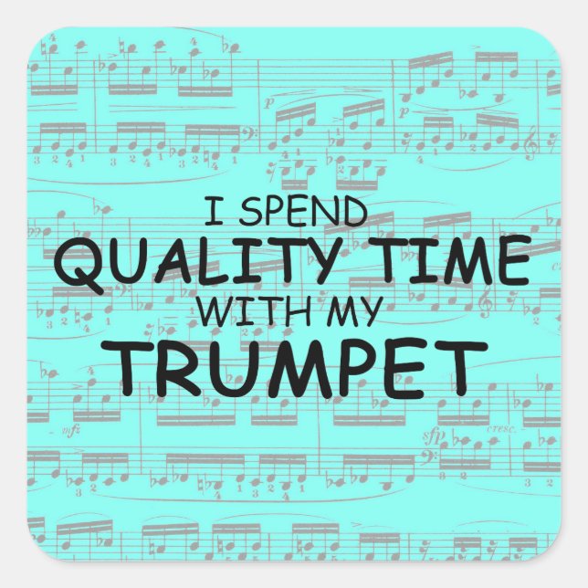 Aufkleber für die Aufkleber "Quality Time Trumpett (Vorderseite)