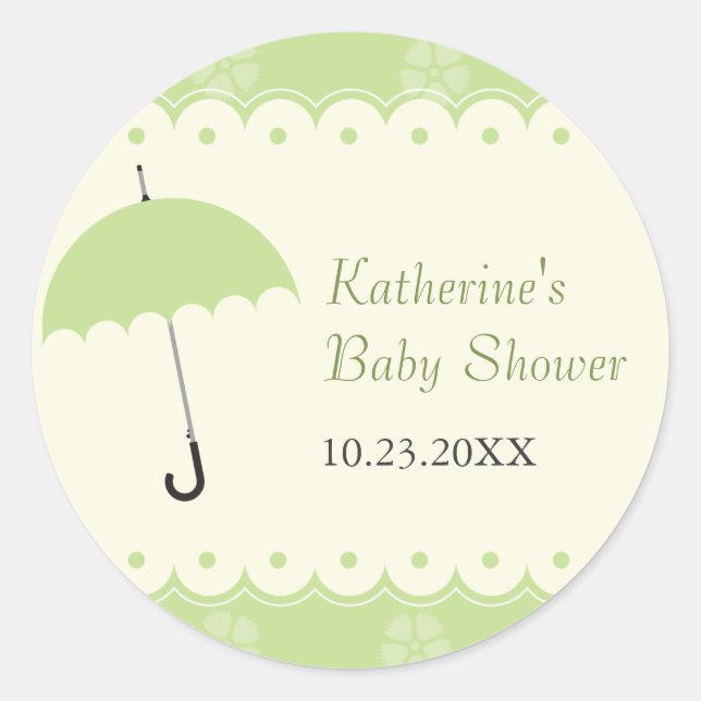 Aufkleber für die Babydusche (Vorderseite)
