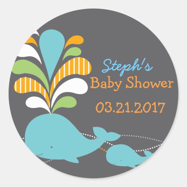 Aufkleber für die Babydusche (Vorderseite)