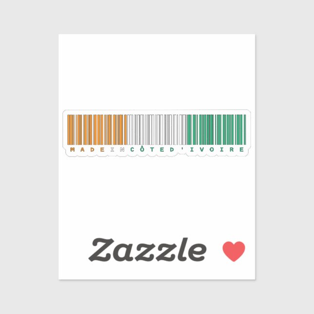 Aufkleber für die Barcode-Fahne in Côte d'Ivoire (Blatt)