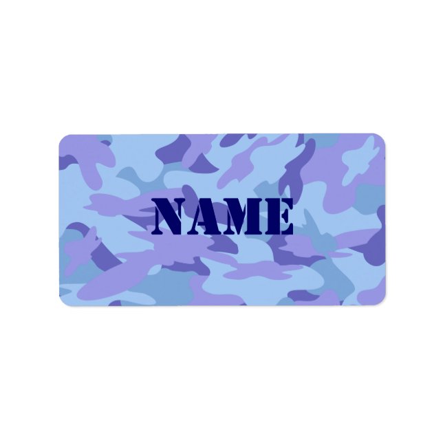 Aufkleber für die Bezeichnung der blauen Camouflag Adressaufkleber (Vorne)