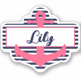 Aufkleber für die Bezeichnung in Rosa und Navy Blu