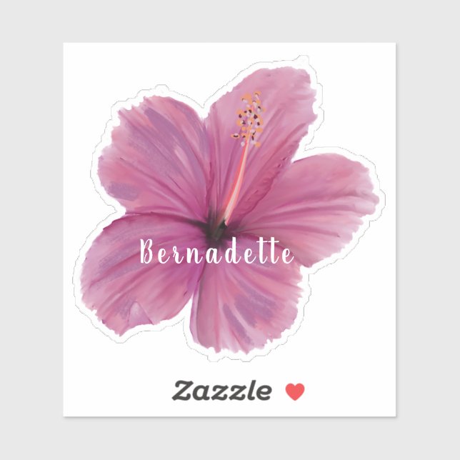 Aufkleber für die Blume Rosa Hibiskus (Blatt)
