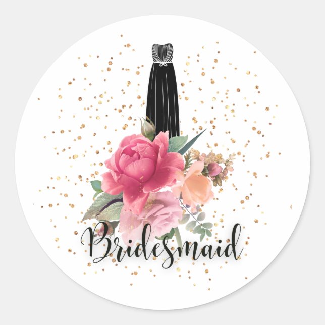 Aufkleber für die Blumenüberhänge mit Kleid (Vorderseite)